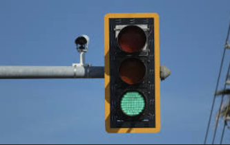 The vehicles on the other street are stopped